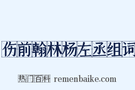 伤前翰林杨左丞组词是什么意思的图片